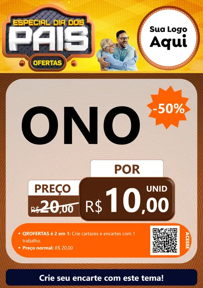 Modelo de Cartaz para Cartaz A4 Vertical com o tema Especial Dia dos Pais para Óticas