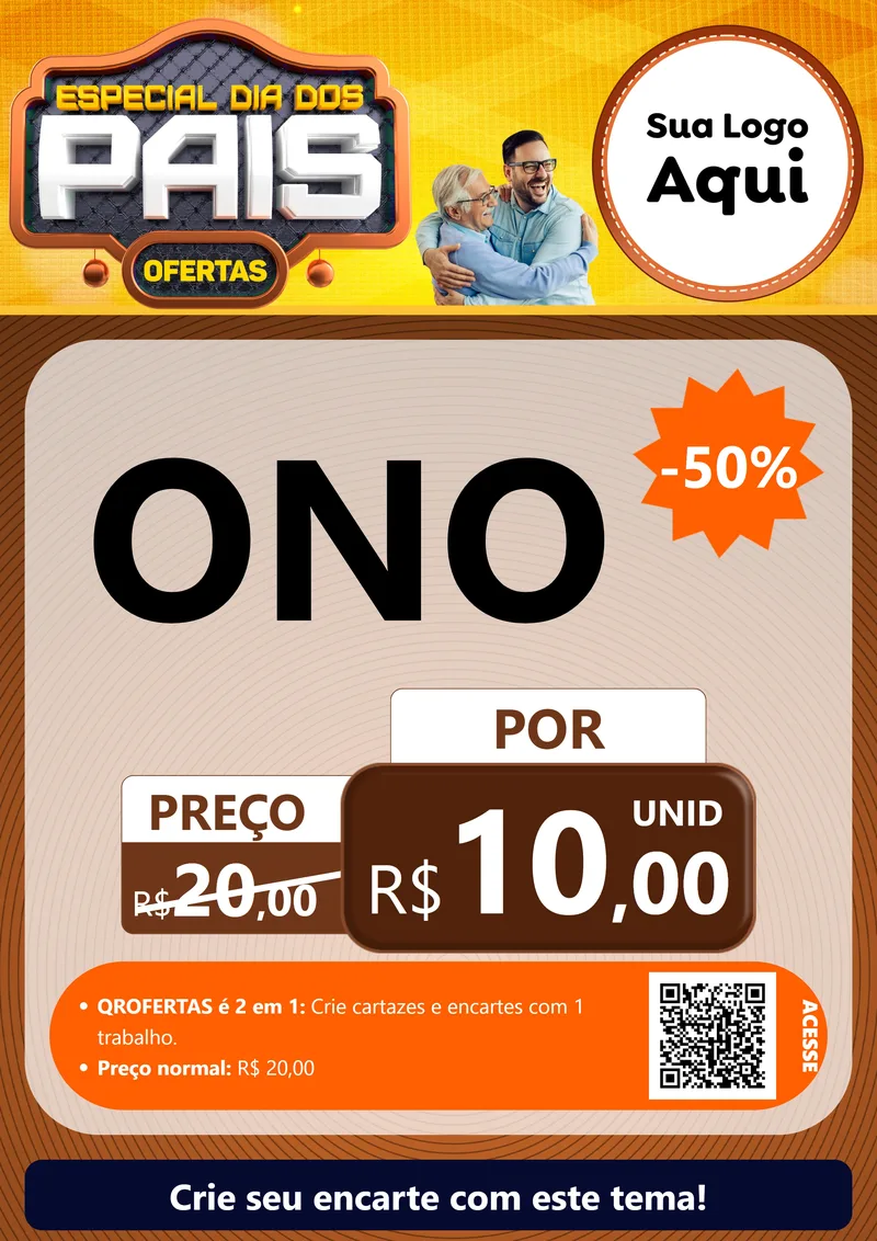 Modelo de Cartaz para Cartaz A4 Vertical com o tema Especial Dia dos Pais para Óticas