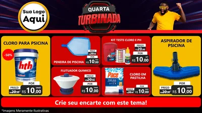 Modelo de TV para TV Horizontal com o tema Quarta Turbinada para Produtos para Piscina