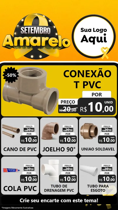 Modelo de Rede Social para Stories com o tema Setembro Amarelo para Tubos e conexões