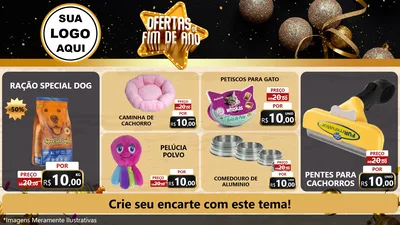Modelo de TV para TV Horizontal com o tema Ofertas de Fim de Ano para Pet Shop