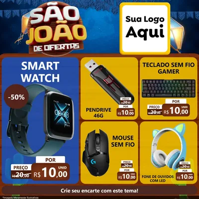 Modelo de Rede Social para Feed Facebook com o tema São João Ofertas Imbatíveis! - Junina para Informática