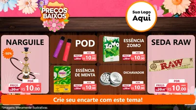 Modelo de TV para TV Horizontal com o tema Primavera de Preços Baixos para Tabacaria