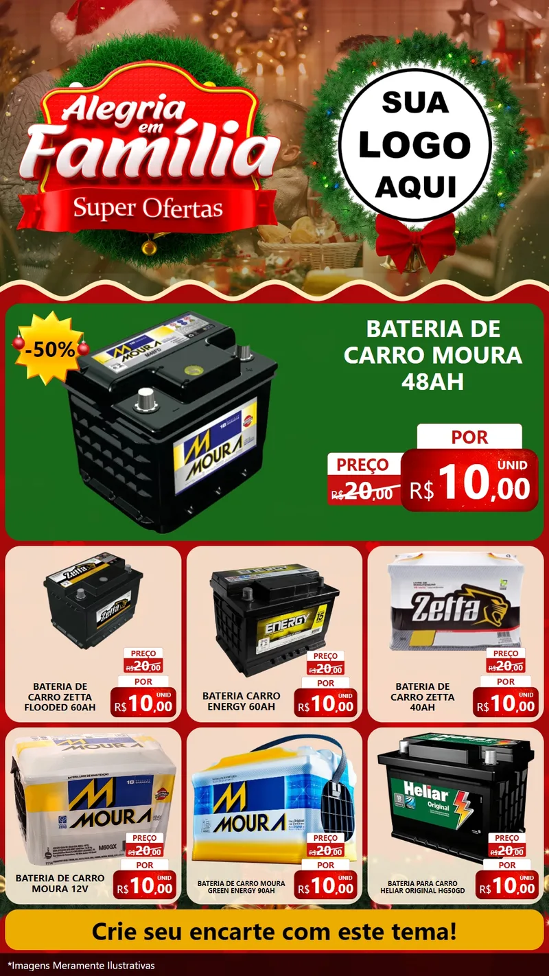 Modelo de Rede Social para Stories com o tema Alegria Em Família - Super Ofertas para Baterias Elétricas