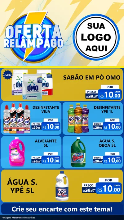 Modelo de TV para TV Vertical com o tema Oferta Relâmpago para Produtos de Limpeza
