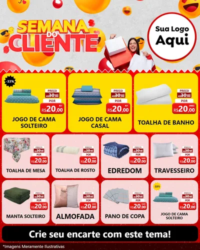Modelo de Rede Social para Feed Instagram com o tema Semana do Cliente para Cama, Mesa e Banho