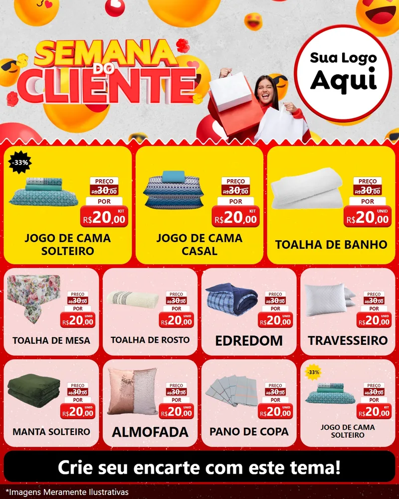 Modelo de Rede Social para Feed Instagram com o tema Semana do Cliente para Cama, Mesa e Banho
