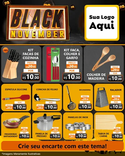 Modelo de Rede Social para Feed Instagram com o tema Black November para Utilidades Domésticas