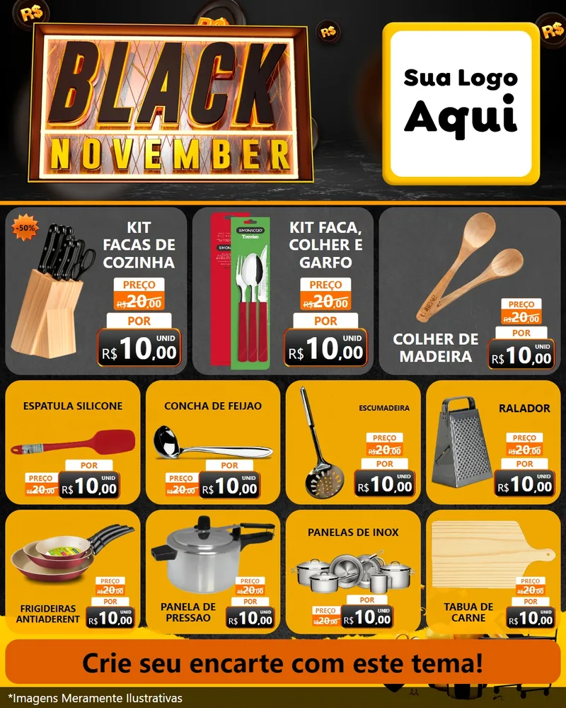 Modelo de Rede Social para Feed Instagram com o tema Black November para Utilidades Domésticas