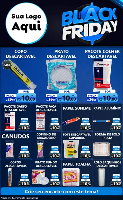 Modelo de Encarte para Encarte Grande com o tema Black Friday para Embalagens