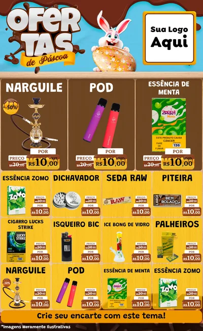 Modelo de Encarte para Encarte Grande com o tema Ofertas de Páscoa para Tabacaria
