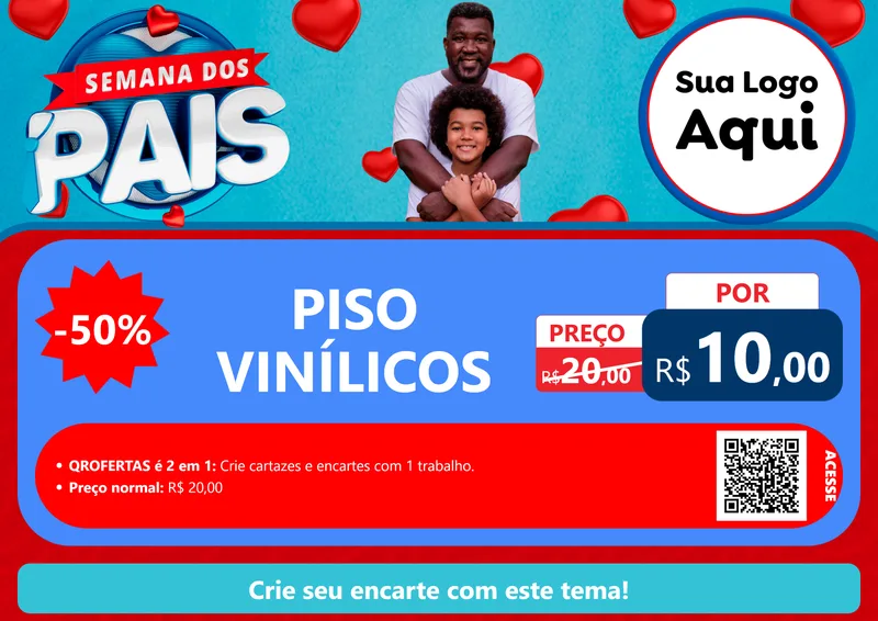 Modelo de Cartaz para Cartaz A4 Horizontal com o tema Semana Dos Pais para Material para Construção
