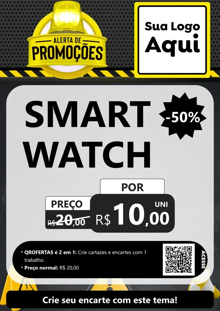 Modelo de Cartaz para Cartaz A4 Vertical com o tema Alerta de Promoções para Informática