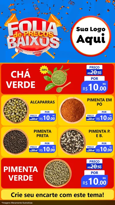 Modelo de TV para TV Vertical com o tema Folia de Preços Baixos para Produtos Naturais