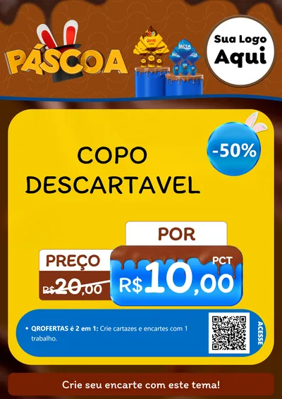 Modelo de Cartaz para Cartaz A4 Vertical com o tema Páscoa para Embalagens