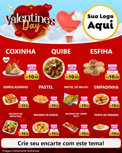 Modelo de Rede Social para Feed Instagram com o tema Valentine's Day para Salgadaria