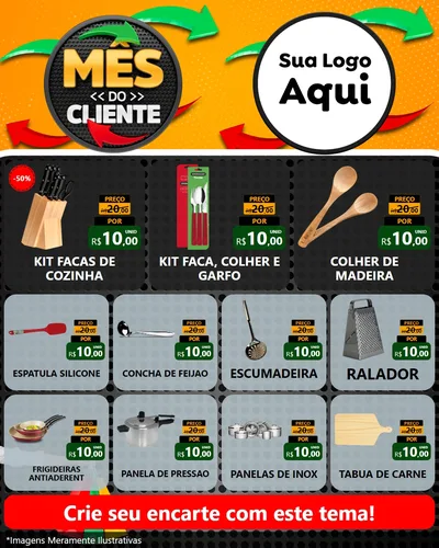 Modelo de Rede Social para Feed Instagram com o tema Mês do Cliente para Utilidades Domésticas