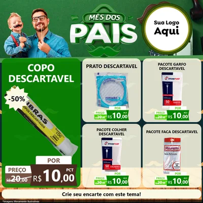 Modelo de Rede Social para Feed Facebook com o tema Mês dos Pais para Embalagens