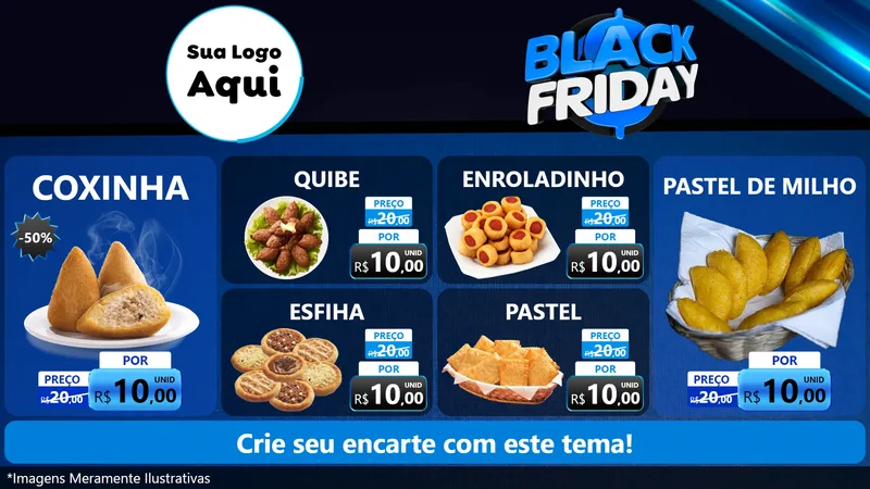 Modelo de TV para TV Horizontal com o tema Black Friday para Salgadaria