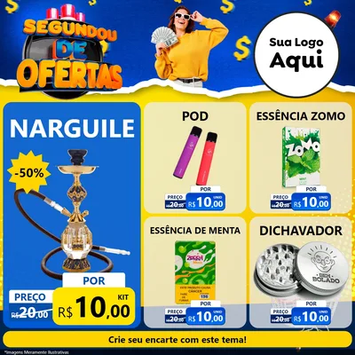 Modelo de Rede Social para Feed Facebook com o tema Segundou de Ofertas para Tabacaria