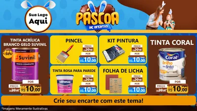 Modelo de TV para TV Horizontal com o tema Páscoa de Ofertas para Tintas e Ferramentas