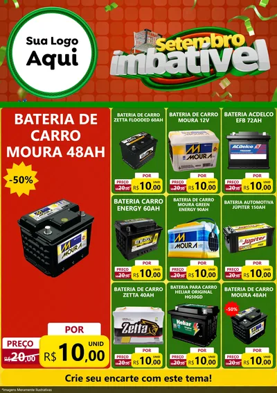 Modelo de Encarte para Encarte A4 Vertical com o tema Setembro Imbatível para Baterias Elétricas