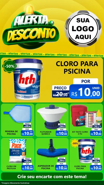Modelo de Rede Social para Stories com o tema Alerta de Desconto para Produtos para Piscina