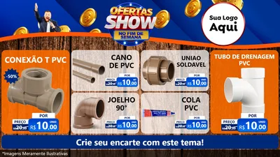 Modelo de TV para TV Horizontal com o tema Ofertas Show No Fim De Semana para Tubos e conexões