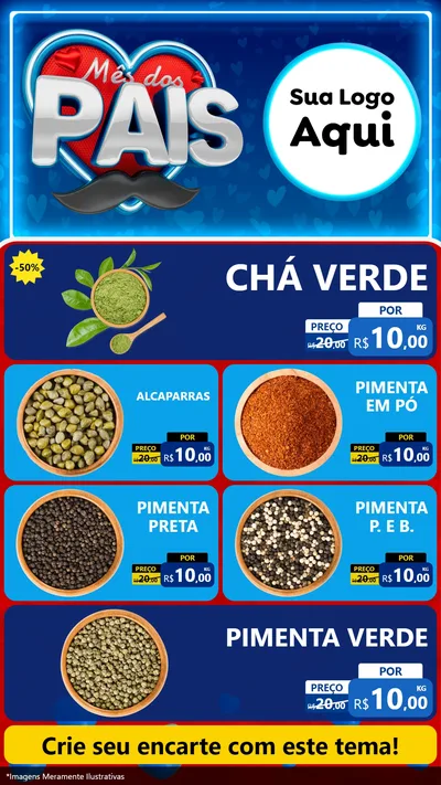 Modelo de TV para TV Vertical com o tema Mês Dos Pais para Produtos Naturais