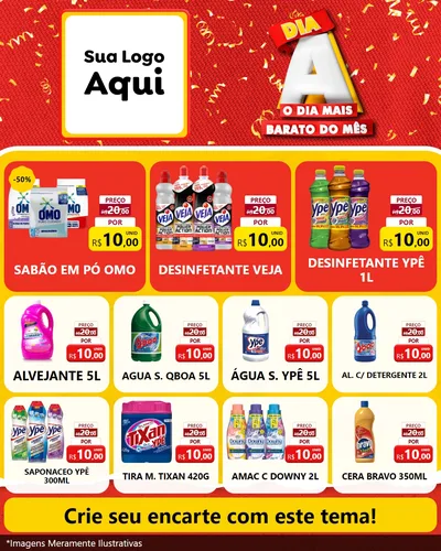 Modelo de Rede Social para Feed Instagram com o tema Dia A o Dia Mais Barato do Mês para Produtos de Limpeza