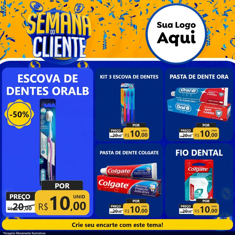 Modelo de Rede Social para Feed Facebook com o tema Semana do Cliente para Higiene Pessoal