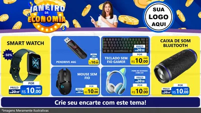 Modelo de TV para TV Horizontal com o tema Janeiro da Economia para Informática