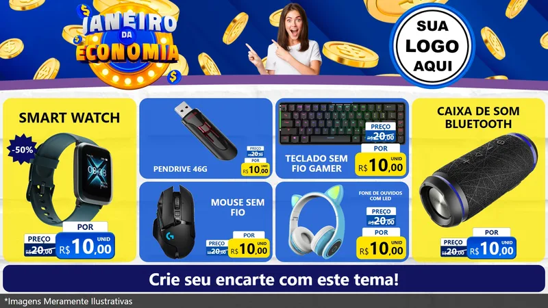 Modelo de TV para TV Horizontal com o tema Janeiro da Economia para Informática
