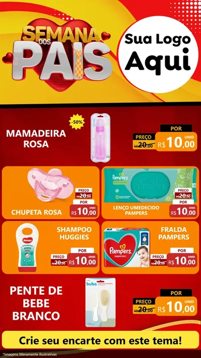 Modelo de TV para TV Vertical com o tema Semana Dos Pais para Bebês