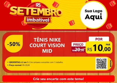 Modelo de Cartaz para Cartaz A4 Horizontal com o tema Setembro Imbatível para Calçados