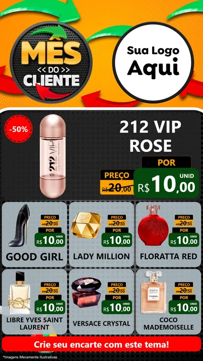 Modelo de Rede Social para Stories com o tema Mês do Cliente para Perfumes