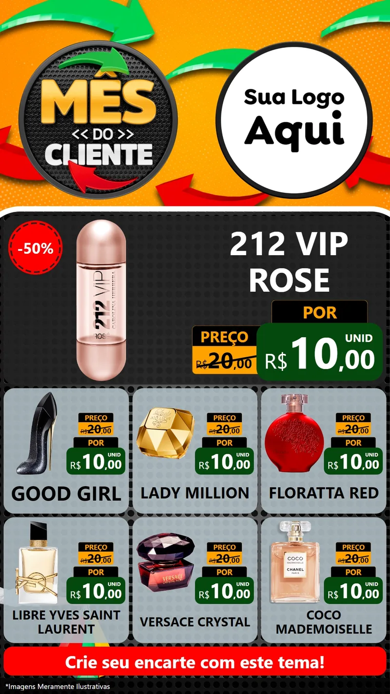 Modelo de Rede Social para Stories com o tema Mês do Cliente para Perfumes