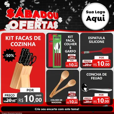 Modelo de Rede Social para Feed Facebook com o tema Sabadou de Ofertas para Utilidades Domésticas