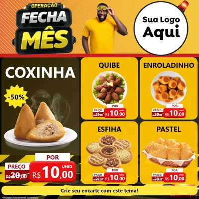 Modelo de Rede Social para Feed Facebook com o tema Operação Fecha Mês para Salgadaria