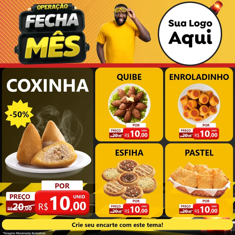 Modelo de Rede Social para Feed Facebook com o tema Operação Fecha Mês para Salgadaria