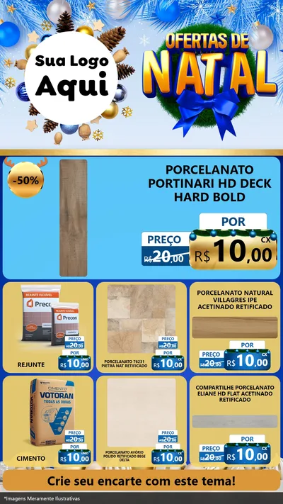 Modelo de Rede Social para Stories com o tema Ofertas de Natal para Pisos e revestimentos