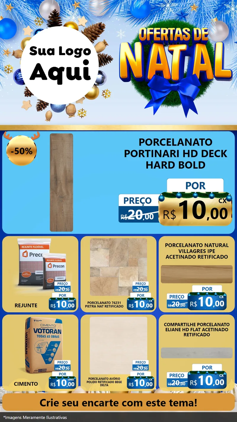 Modelo de Rede Social para Stories com o tema Ofertas de Natal para Pisos e revestimentos