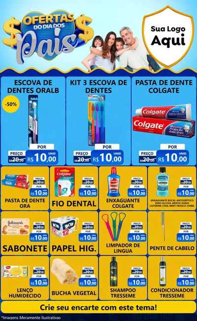 Modelo de Encarte para Encarte Grande com o tema Ofertas do Dia dos Pais para Higiene Pessoal