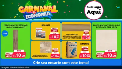 Modelo de TV para TV Horizontal com o tema Carnaval da Economia para Pisos e revestimentos