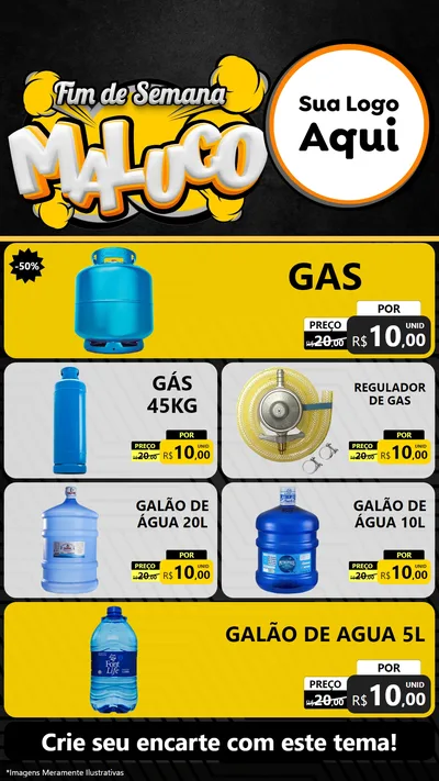 Modelo de TV para TV Vertical com o tema Fim de Semana Maluco para Água e gás