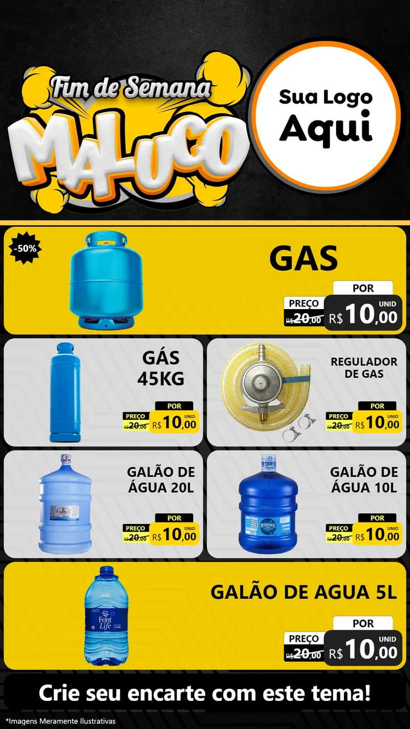 Modelo de TV para TV Vertical com o tema Fim de Semana Maluco para Água e gás