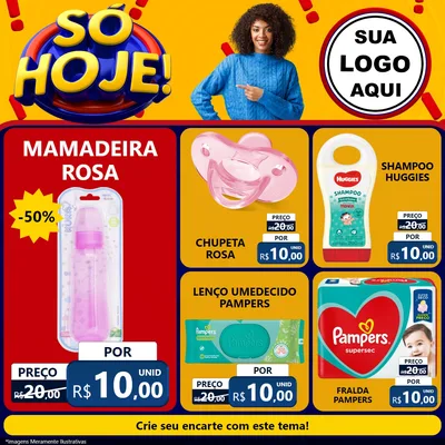 Modelo de Rede Social para Feed Facebook com o tema Só Hoje! para Bebês