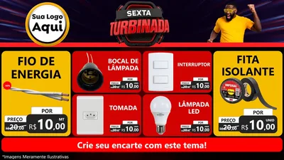 Modelo de TV para TV Horizontal com o tema Sexta Turbinada para Materiais Elétricos