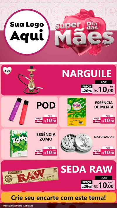Modelo de TV para TV Vertical com o tema Super Dia Das Mães para Tabacaria