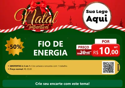 Modelo de Cartaz para Cartaz A4 Horizontal com o tema Natal Imperdível para Materiais Elétricos